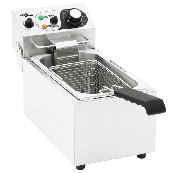 vidaXL Elektrick&aacute; frit&eacute;za nerezov&aacute; ocel 6 l 2 000 W