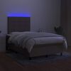 vidaXL Box spring postel s matrac&iacute; a LED taupe 120x190 cm textil
