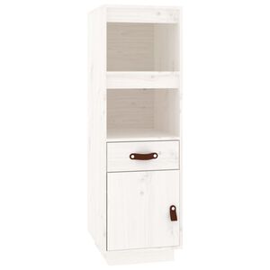 vidaXL Skř&iacute;ň highboard b&iacute;l&aacute; 34x40x108,5 cm masivn&iacute; borov&eacute; dřevo