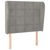 vidaXL Čelo postele typu u&scaron;&aacute;k světle &scaron;ed&eacute; 83 x 23 x 118/128 cm samet