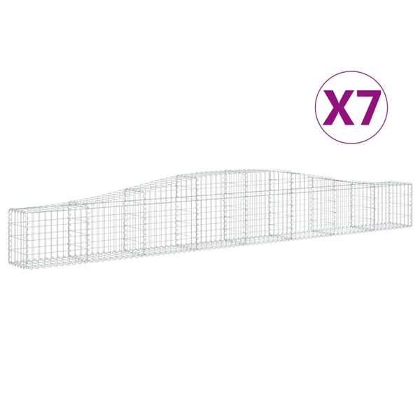 vidaXL Klenut&eacute; gabionov&eacute; ko&scaron;e 7 ks 400x30x40/60 cm pozinkovan&eacute; železo