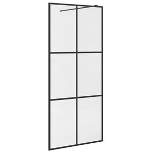 vidaXL Z&aacute;stěna do průchoz&iacute; sprchy čir&eacute; ESG sklo 90 x 195 cm čern&aacute;
