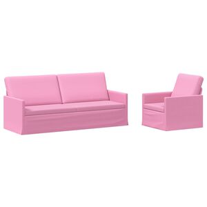 vidaXL Set pohovek 2 pcs Růžov&aacute; Textil