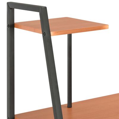 vidaXL Psací stůl s poličkami černý a hnědý 102 x 50 x 117 cm