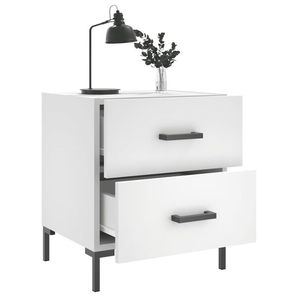 vidaXL Nočn&iacute; stolky 2 ks b&iacute;l&eacute; 40 x 35 x 47,5 cm kompozitn&iacute; dřevo