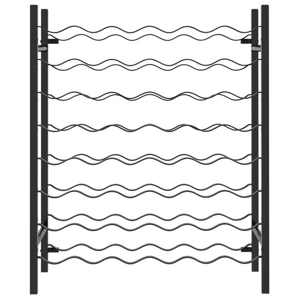 vidaXL Stojan na víno na 48 lahví černý kov
