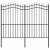 vidaXL Zahradn&iacute; plot Woerden s kop&iacute;m nahoře čern&yacute; 240 x 175 cm ocelov&yacute;
