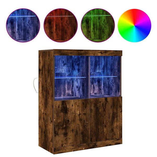 vidaXL Př&iacute;born&iacute;k kouřov&yacute; dub 81x37x100 cm kompozitn&iacute; dřevo