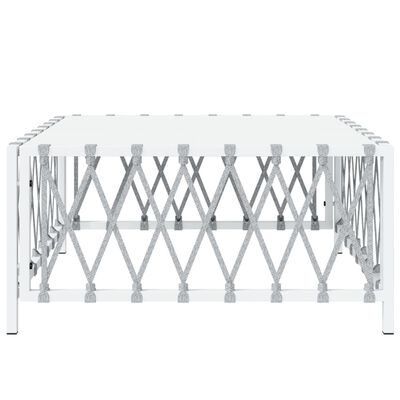 vidaXL Zahradní stolek bílý 70 x 70 x 34 cm tkaná textilie