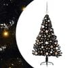 vidaXL Uměl&yacute; osvětlen&yacute; v&aacute;nočn&iacute; stromeček Čern&aacute; 120 cm PVC