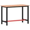 vidaXL Pracovn&iacute; stůl 115 x 55 x 81,5 cm masivn&iacute; bukov&eacute; dřevo a kov