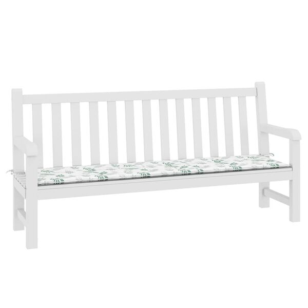 vidaXL Podu&scaron;ka na zahradn&iacute; lavici vzor listů 200x50x4 cm textil