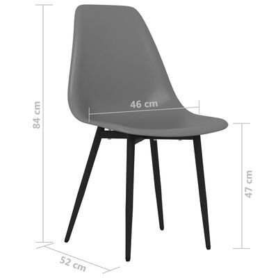 vidaXL Jídelní židle 2 ks šedé PP