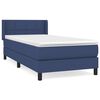 vidaXL Box spring postel s matrac&iacute; modr&aacute; 100 x 200 cm textil