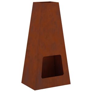 vidaXL Ohniv&aacute; m&iacute;sa Rezav&aacute; 50 x 35 x 100 cm Povětrnostně odoln&aacute; ocel