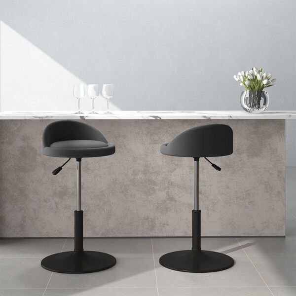 vidaXL Otočn&eacute; j&iacute;deln&iacute; židle 2 ks tmavě &scaron;ed&eacute; samet