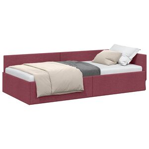 vidaXL Rohov&yacute; r&aacute;m postele s čelo V&iacute;no Červen&eacute; 80 cm x 200 cm textil