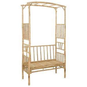 vidaXL Zahradn&iacute; oblouk s lavičkou 115 x 50 x 205 cm Bambus
