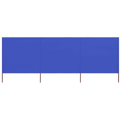 vidaXL 3dílná zástěna proti větru látková 400 x 160 cm azurově modrá