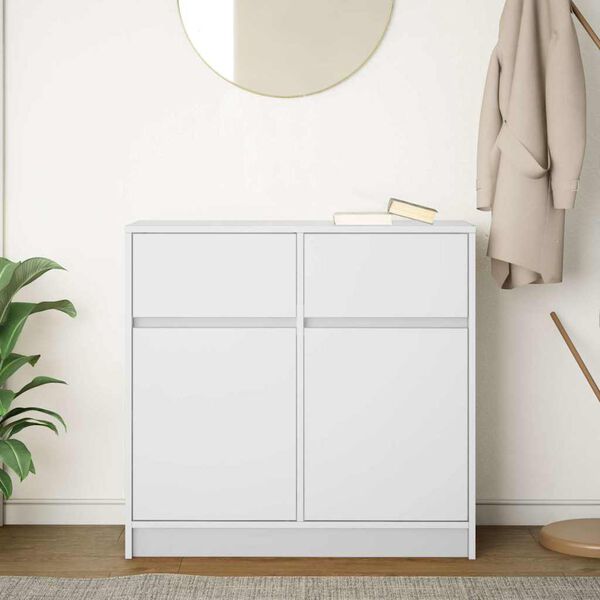 vidaXL Př&iacute;born&iacute;k se z&aacute;suvkou B&iacute;l&yacute; 80x34x76 cm Dřevěn&eacute; konstrukce