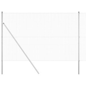 vidaXL Zemn&iacute; upevněn&iacute; svařovan&eacute; dr&aacute;těn&eacute; ploty 25 x 1,6 m Stř&iacute;brn&aacute;