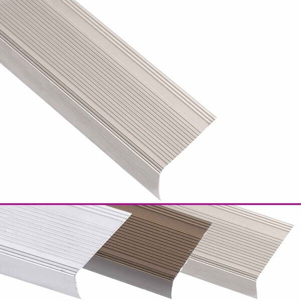 vidaXL Schodov&eacute; hrany ve tvaru L 5 ks hlin&iacute;k 90 cm &scaron;ampaňsk&eacute;