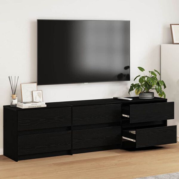 vidaXL TV jednotky 2 pcs Čern&yacute; dub 180 x 34 x 50 cm kompozitn&iacute; dřevo