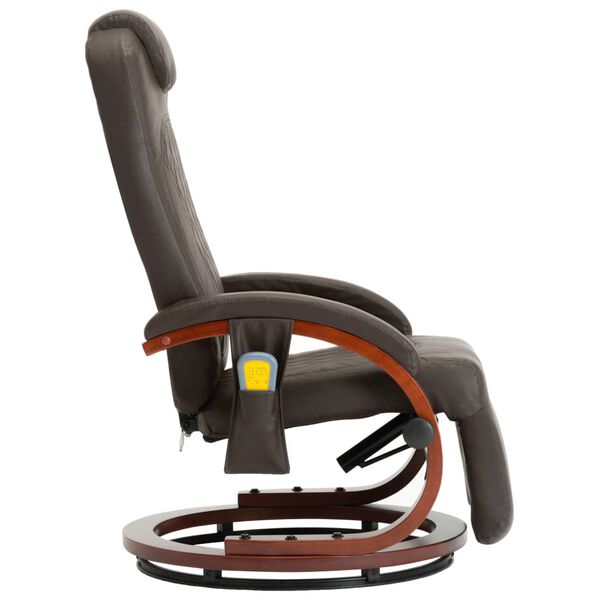 vidaXL Masážní polohovací TV křeslo hnědé umělá kůže