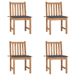 vidaXL Zahradn&iacute; židle s podu&scaron;kami 4 ks masivn&iacute; teak