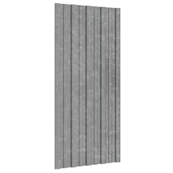 vidaXL Stře&scaron;n&iacute; panely 12 ks pozinkovan&aacute; ocel stř&iacute;brn&eacute; 100 x 45 cm