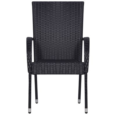 vidaXL Stohovatelné zahradní židle 4 ks polyratan černé