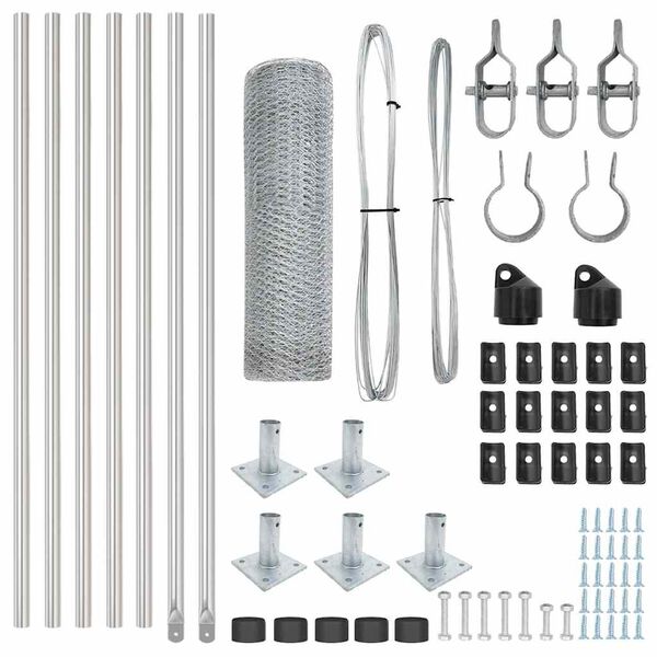vidaXL Plotov&yacute; sloupek. Stř&iacute;brn&aacute; 10 x 0,5 m (13 mm s&iacute;ť) Ocel
