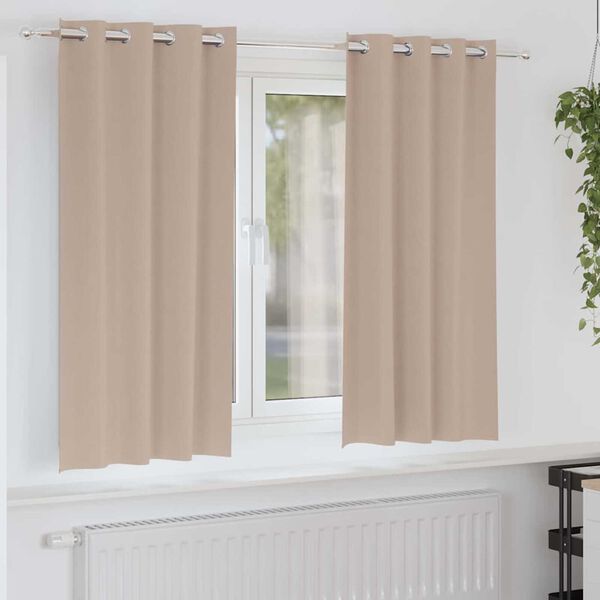vidaXL Z&aacute;věsy na zatemněn&iacute; s kroužky 2 pcs Taupe 175 x 140 cm