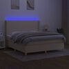 vidaXL Box spring postel s matrac&iacute; a LED kr&eacute;mov&aacute; 180x200 cm textil