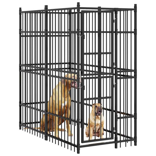 vidaXL Venkovn&iacute; ps&iacute; kotec ocel 1,84 m&sup2;