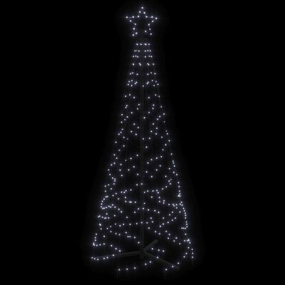 vidaXL Vánoční stromek kužel 200 studených bílých LED diod 70 x 180 cm