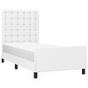 vidaXL R&aacute;m postele s čelem b&iacute;l&yacute; 90x200 cm uměl&aacute; kůže