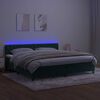 vidaXL Box spring postel s matrac&iacute; a LED tmavě zelen&aacute; 200x200 cm samet