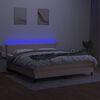 vidaXL Box spring postel s matrac&iacute; a LED kr&eacute;mov&aacute; 180x200 cm textil