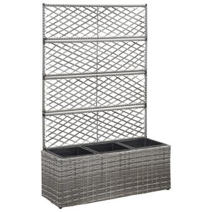 vidaXL Vyv&yacute;&scaron;en&yacute; z&aacute;hon s trel&aacute;ž&iacute; 3 květn&iacute;ky 83x30x130 cm polyratan &scaron;ed&yacute;