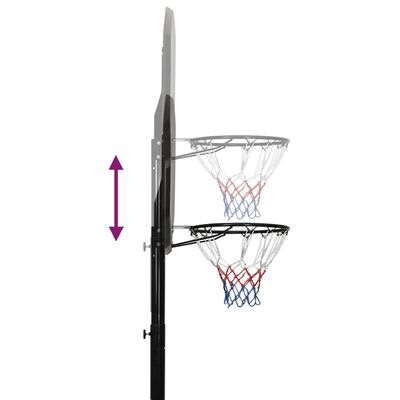 vidaXL Basketbalový koš černý 258–363 cm polyethylen