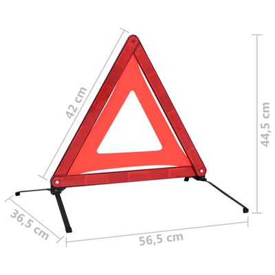 vidaXL Výstražné dopravní trojúhelníky 4 ks červené 56,5x36,5x44,5 cm