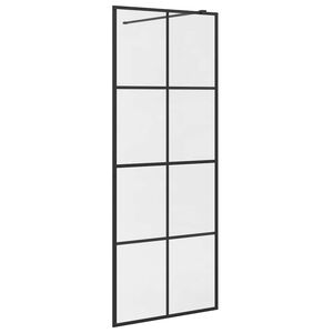 vidaXL Z&aacute;stěna do průchoz&iacute; sprchy čir&eacute; ESG sklo 80 x 195 cm čern&aacute;