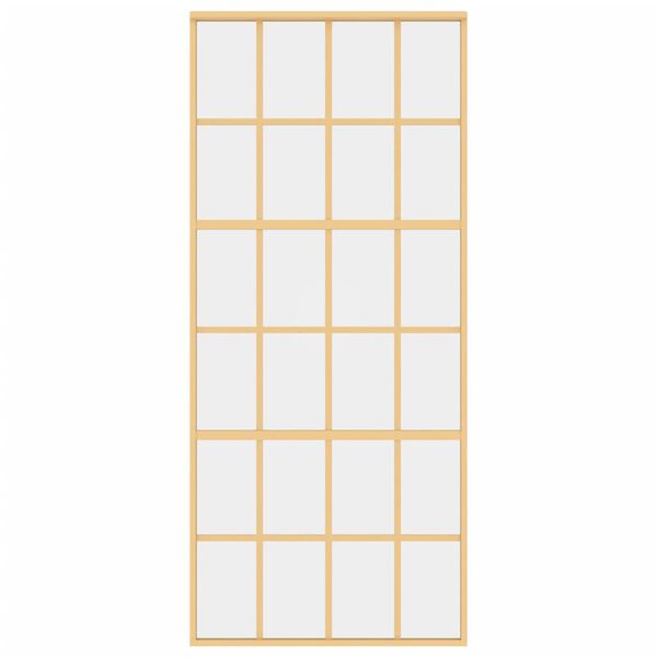 vidaXL Posuvn&eacute; dveře zlat&eacute; 90 x 205 cm čir&eacute; ESG sklo a hlin&iacute;k