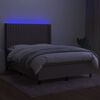 vidaXL Box spring postel s matrac&iacute; a LED taupe 140x200 cm textil