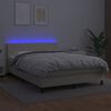 vidaXL Box spring postel s matrac&iacute; a LED kr&eacute;mov&aacute; 140x200 cm uměl&aacute; kůže