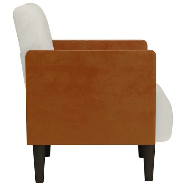 vidaXL Rozkl&aacute;dac&iacute; křeslo s područkami, kr&eacute;mov&eacute;, 55 cm, samet