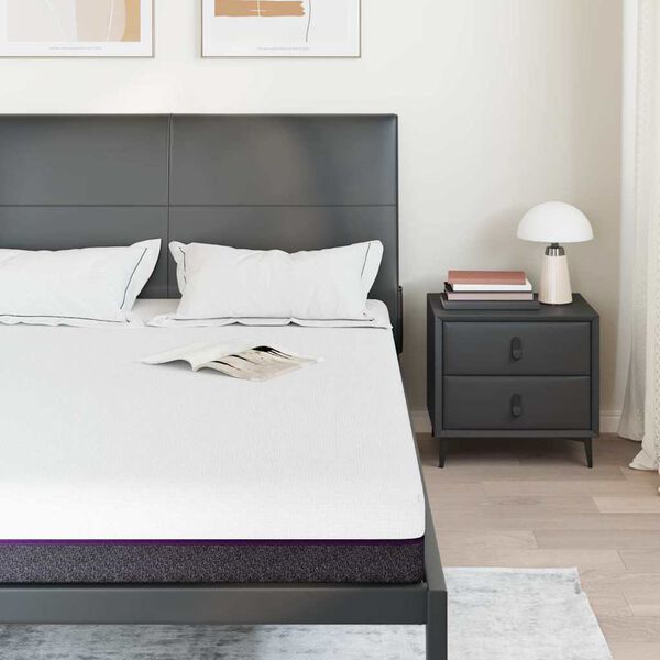 vidaXL Matrace B&iacute;l&aacute; a &scaron;ed&aacute; 140 x 190 cm Žak&aacute;rov&aacute; tkanina