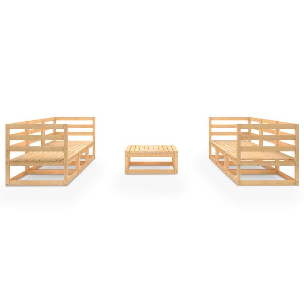 vidaXL 7d&iacute;ln&aacute; zahradn&iacute; sedac&iacute; souprava masivn&iacute; borov&eacute; dřevo