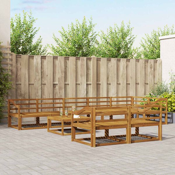 vidaXL Venkovn&iacute; pohovkov&aacute; souprava 9 pcs Př&iacute;rodn&iacute;